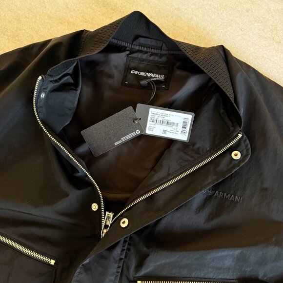EMPORIO ARMANI Mens Black Nylon Blouson Jacket Size 52, NWT $675 - Picture 15 of 16